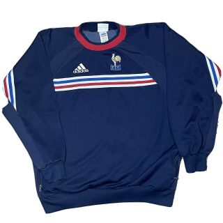 Rare Vintage Adidas France Fff Rooster Patch Polo Jersey Shirt 80s Futbol Soccer