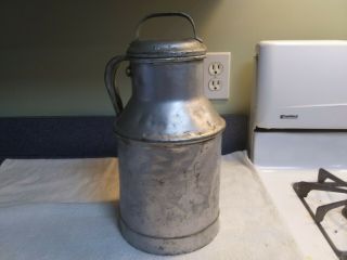 Antique Silver Metal Milk Can