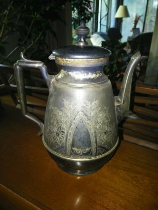 Vintage Silver Plated Simpson,  Hall,  Miller,  And Co.  Teapot