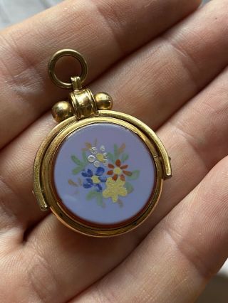 Antique Gold Filled Watch Fob Spinner Necklace Pendant Victorian