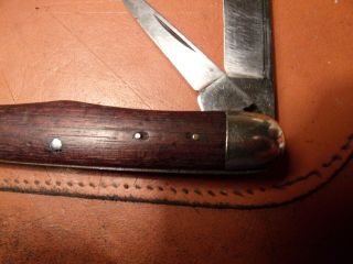 Rare Vintage " A.  F.  Bannister & Co.  N.  J.  " 1884 Two Blade Wood Handle 4 " Pocket