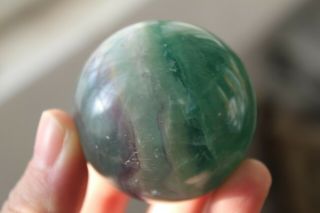 184g Rare Natural Green Fluorite Crystal Sphere Ball Healing