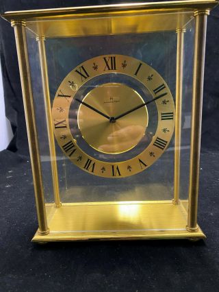 Vintage Hamilton Solid Brass Shelf Mantle Clock Electronic Swiss Rare