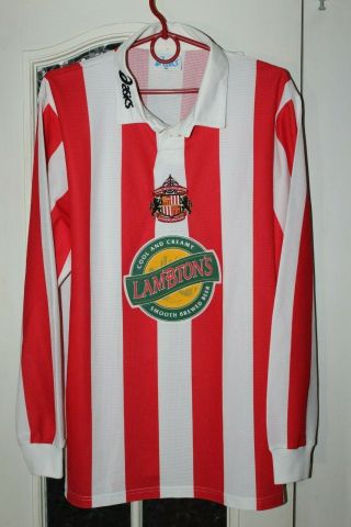 Sunderland 1997 1998 1999 Rare Vintage Asics Home Long Sleeve Shirt Jersey Kit