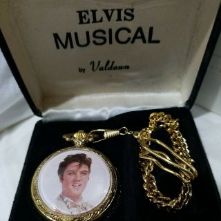 Vintage Valdawn Elvis Presley Musical Pocket Watch " Love Me Tender " W/ Box Rare