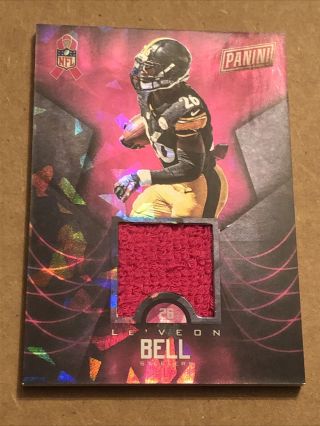 2015 Panini Black Friday Leveon Bell Breast Cancer Game Worn Material Card Rare