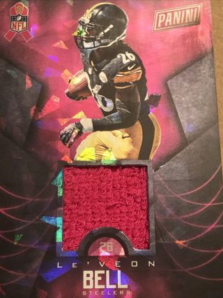 2015 Panini Black Friday Leveon Bell Breast Cancer Game Worn Material Card Rare 2