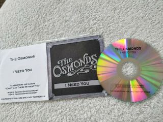The Osmonds,  I Need You - Uk Rare Promo Cd With Press 2012 - Very Good