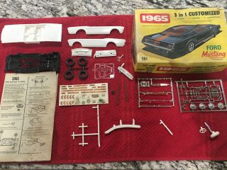 Rare Vintage Palmer Plastics 1965 Ford Mustang Fastback Custom Model Parts Box