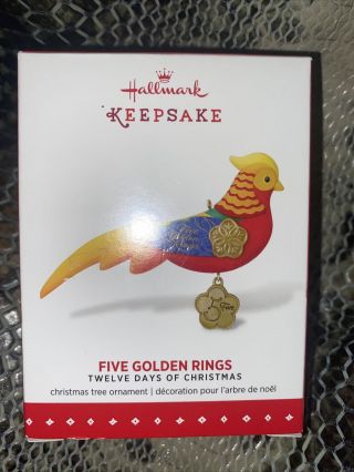 2015 Hallmark Keepsake Ornament Five Golden Rings Twelve Days Of Christmas Rare