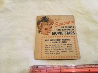 Sunbeam Bread End Label - LITTLE MISS SUNSHINE - Header Card Movie Stars RARE 2