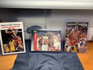 3 Michael Jordan Cards 1990’s Skybox / Hoops - Awesome Rare Cards