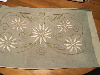 Antique Vintage Floral Crewel Embroidery Throw Pillow Cases Wall Hanging 14,  X 21