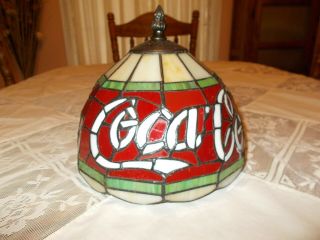 Rare Vintage Coca - Cola Stained 7.  5 " Lamp Shade Great Shape Plastic???