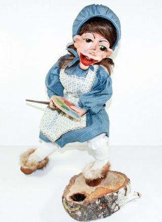 Folk Outsider Art Troll Doll Diorama 1986 Oljanna Rare Signed Norwegian