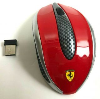 Ferrari Wireless Pc Mouse Usb Limited Edition With Receiver Red / Silver " Rare "