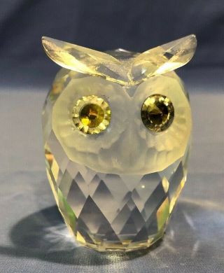 Swarovski Crystal Large Owl 7636060000 / 010022 Retired And Rare 2 1/2 "