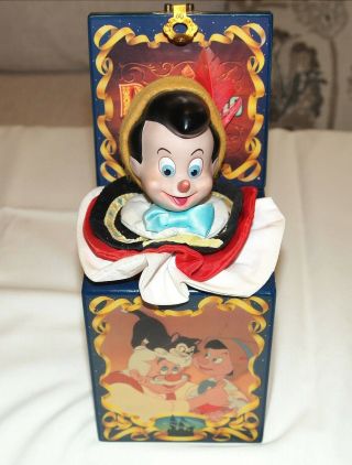Rare Vtg Big 9.  75 " Enesco Disney Pinocchio 50th Ann.  Musical " Jack - In - The - Box "