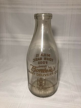 Vintage Rare Half Gallon Milk Bottle Borden 