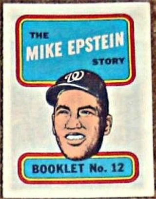 Topps Baseball Mini Comic Booklet 1970 12 Mike Epstein Rare Giveaway Promo Nm