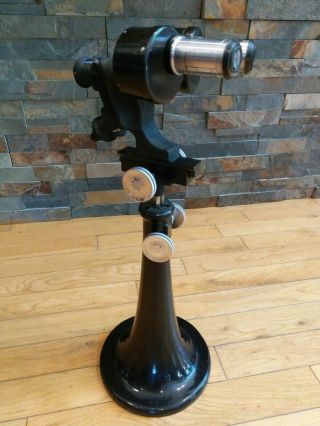 Rare Antique Vintage Bausch & Lomb B&l Vertical / Pedestal Stereo Microscope