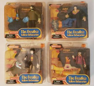 The Beatles Mcfarlane Toys Yellow Submarine Rare 4 Figure Action Set
