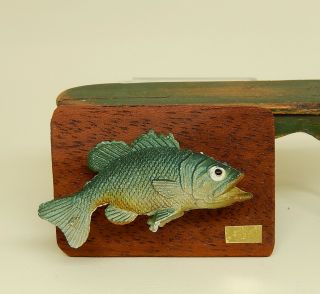 Vintage Taxidermy Bass Fish Mount Dollhouse Miniature 1:12