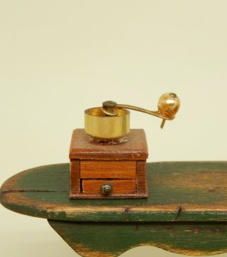 Vintage Antique Coffee Grinder Artisan Dollhouse Miniature 1:12