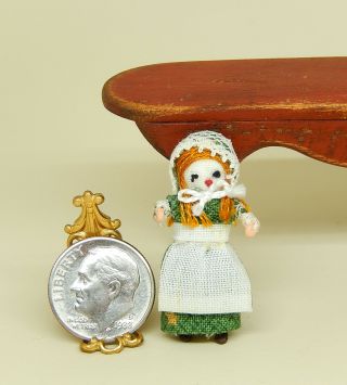 Vintage Teeny Tiny Folk Art Toy Doll Artisan Dollhouse Miniature 1:12 2