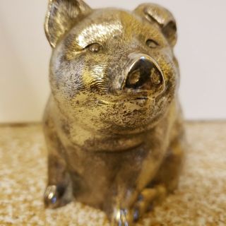 Antique Reed & Barton Silver Plated Piggy Bank