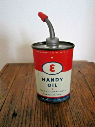 Rare Vintage Esso Oil Can Red,  Blue & White