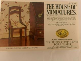 The House Of Miniatures Kit - Side Chair (set Of Two) 40007,  Box Is Opened