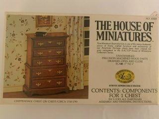 The House Of Miniatures Kit - Chippendale Chest On Chest 40009,  Box Is Opened