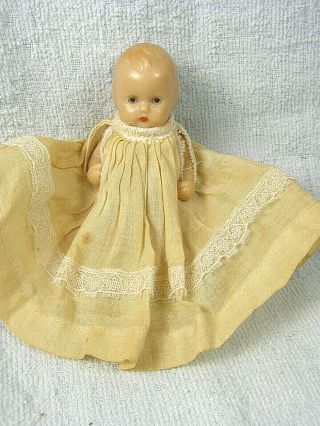 Nancy Ann Storybook Miniature Hard Plastic Jointed Baby Doll 3 - 1/2 " - Sleep Eyes