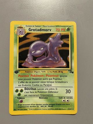 1st Edition French Muk " Grotadmorv " 13/62 Fossil Pokemon Card Holo Rare Psa 9?