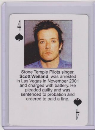 Rare 2003 Starz Behind Barz Scott Weiland Playing Card Mug Shot Stone Temple