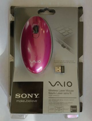 Ultra Rare Sony Vaio Vgp - Wms30/p 2.  4ghz Wireless Mouse [pink] [slightly Used]