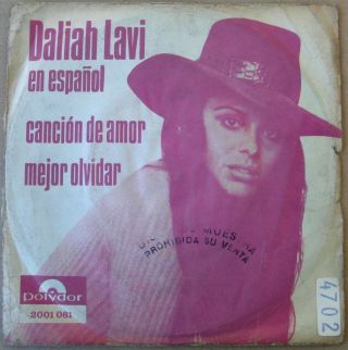 Daliah Lavi 45 Ultra Rare Chile 7 " Promo 1971 Love 