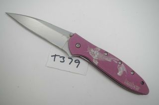 Rare Pink Koi Fish Pattern Kershaw Leek Assisted Pocket Knife Ken Onion 1660pink