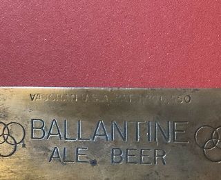 Vintage BALLANTINE Ale & Beer Bottle & Can Opener Rare COPPER Coated Steel 3
