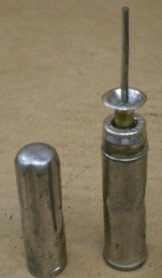 Antique Cushman & Denison Perfect Pocket Oiler 1889 Mini Pump Oil Can Reel & Gun