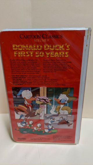 Walt Disney Cartoon Classics Donald Duck’s First 50 Years Volume 9 VHS Rare 2