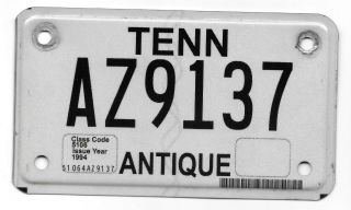 1994 Tennessee Antique Motorcycle License Plate