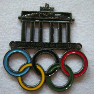 Orig.  Car Badge Olympic Games Berlin 1936 // Metal / 7,  2 X 7,  7 Cm Extrem Rare