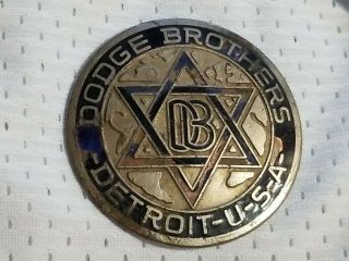 Rare Vintage 1926 Dodge Brothers Radiator Cap Badge Emblem Cobalt Blue Enamel