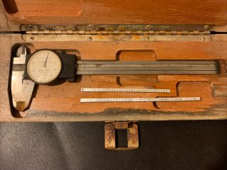 Brown & Sharpe Micrometer In Need Of Repair Rare With Wooden Case