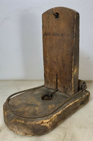 Large Vintage Antique Primitive Wood Wooden Tombstone Rat Mouse Trap