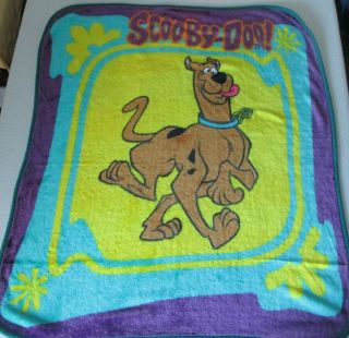 Rare Vintage Scooby Doo Throw Blanket 50” X 60” Heavy Fleece Throwback Throw