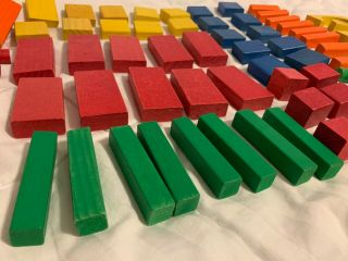 Vintage Tootsie Toy Colored Wood Blocks: Complete Set: 75 Blocks: Made In Usa