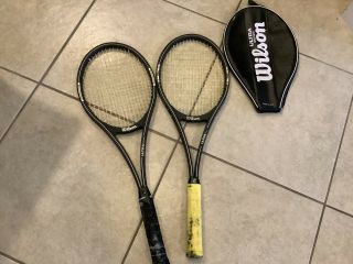 2 Wilson Ultra Tennis Rackets Pws & Graphite 4 1/2 Rare Good Cond.